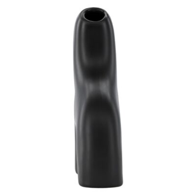 zwarte keramische vaas 16 cm afbeelding 4