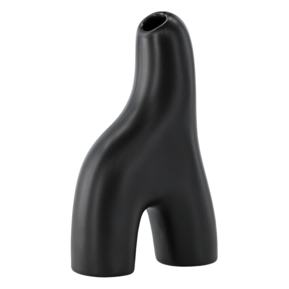zwarte keramische vaas 16 cm afbeelding 6