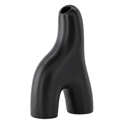 zwarte keramische vaas 16 cm afbeelding 6