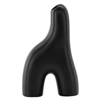 zwarte keramische vaas 16 cm afbeelding 7