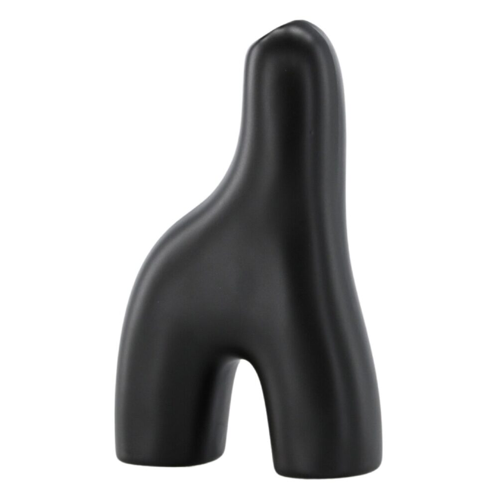 zwarte keramische vaas 16 cm afbeelding 8