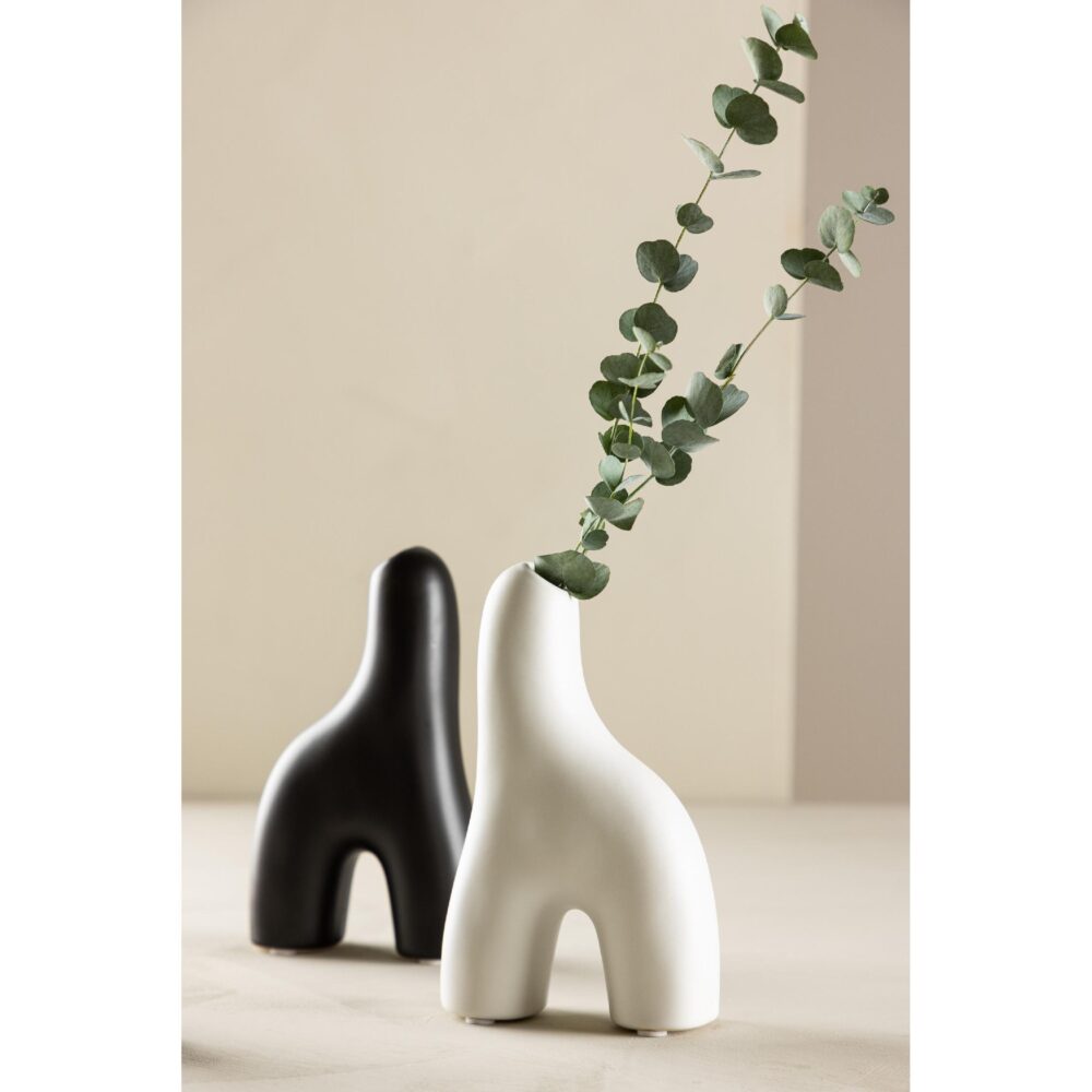 witte keramische vaas 16 cm afbeelding 9