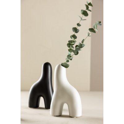 witte keramische vaas 16 cm afbeelding 9