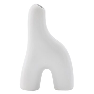 witte keramische vaas 16 cm afbeelding 1
