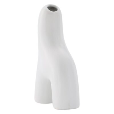 witte keramische vaas 16 cm afbeelding 3