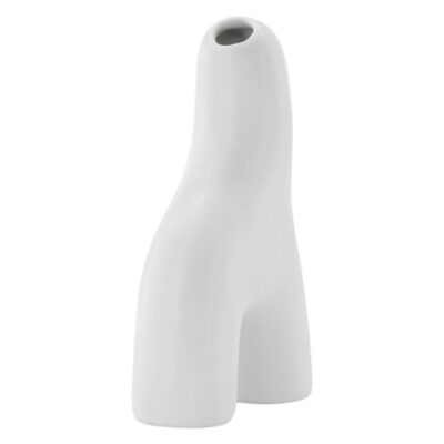 witte keramische vaas 16 cm afbeelding 5