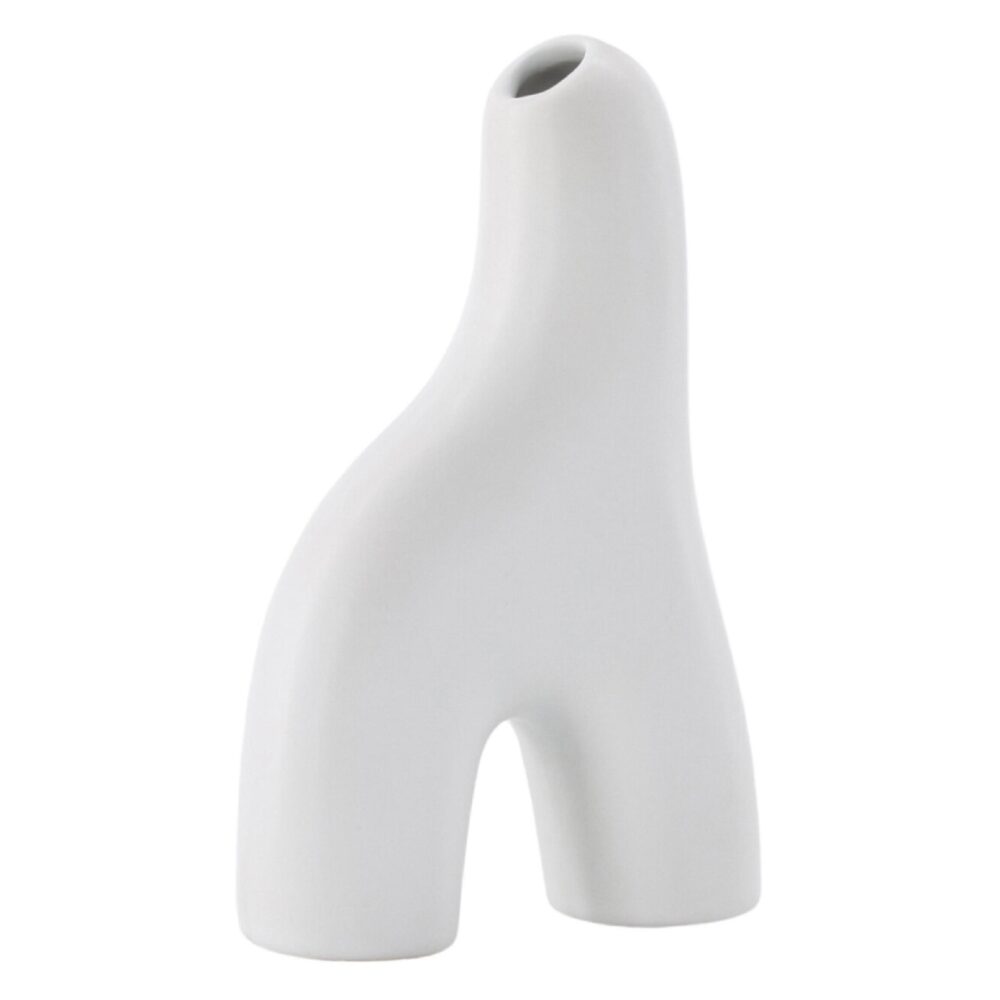 witte keramische vaas 16 cm afbeelding 6