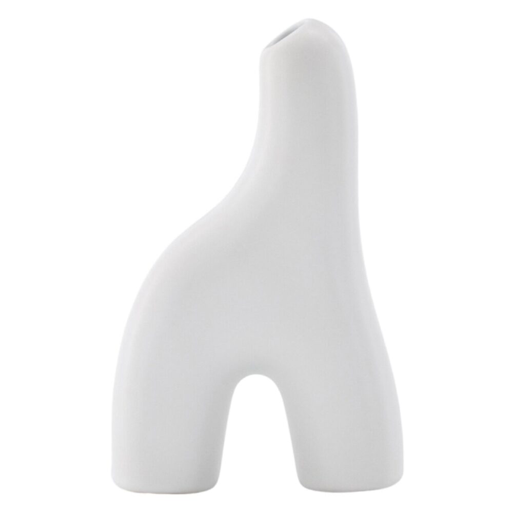 witte keramische vaas 16 cm afbeelding 7