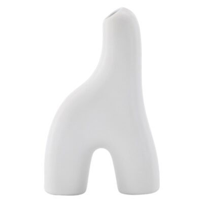 witte keramische vaas 16 cm afbeelding 7