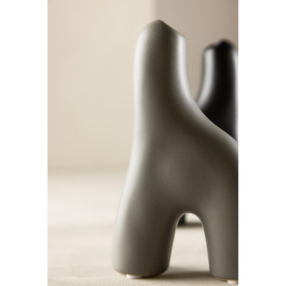 donkergrijze keramische vaas 16 cm afbeelding 10