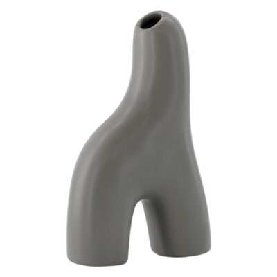 donkergrijze keramische vaas 16 cm afbeelding 6