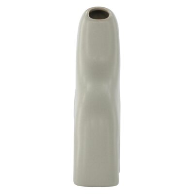lichtgrijze keramische vaas 16 cm afbeelding 4