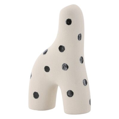 witte keramische vaas met zwarte stippen afbeelding 2
