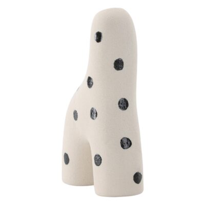 witte keramische vaas met zwarte stippen afbeelding 3