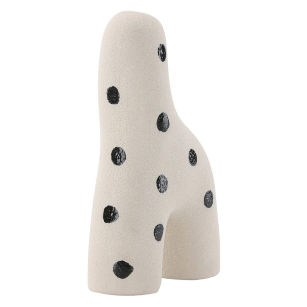 witte keramische vaas met zwarte stippen afbeelding 5