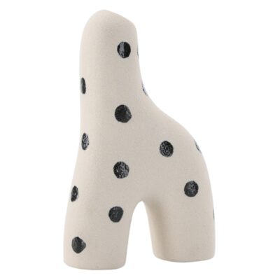 witte keramische vaas met zwarte stippen afbeelding 6