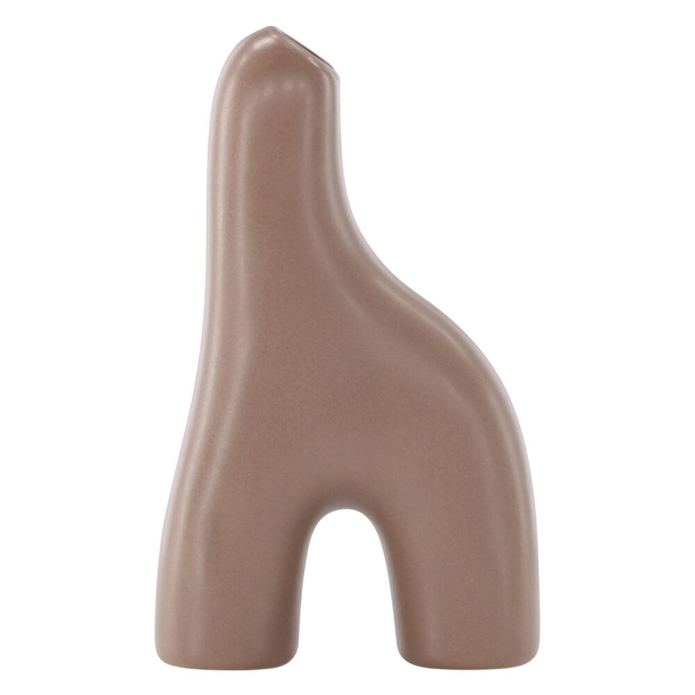 bruine keramische vaas 16 cm afbeelding 1