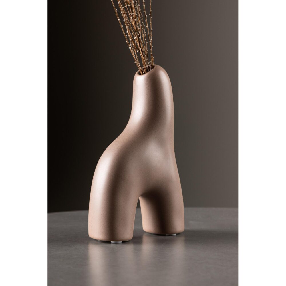 bruine keramische vaas 16 cm afbeelding 10