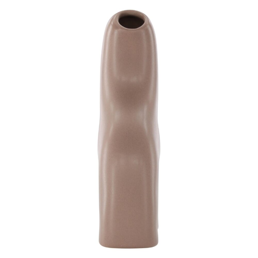 bruine keramische vaas 16 cm afbeelding 4
