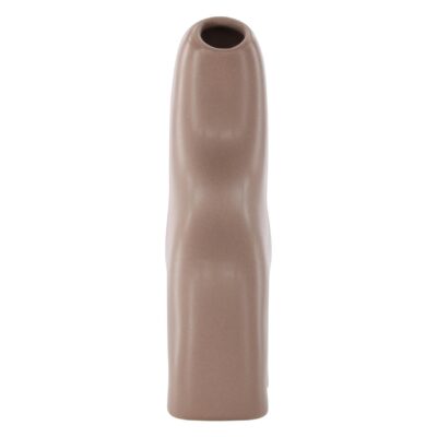 bruine keramische vaas 16 cm afbeelding 4