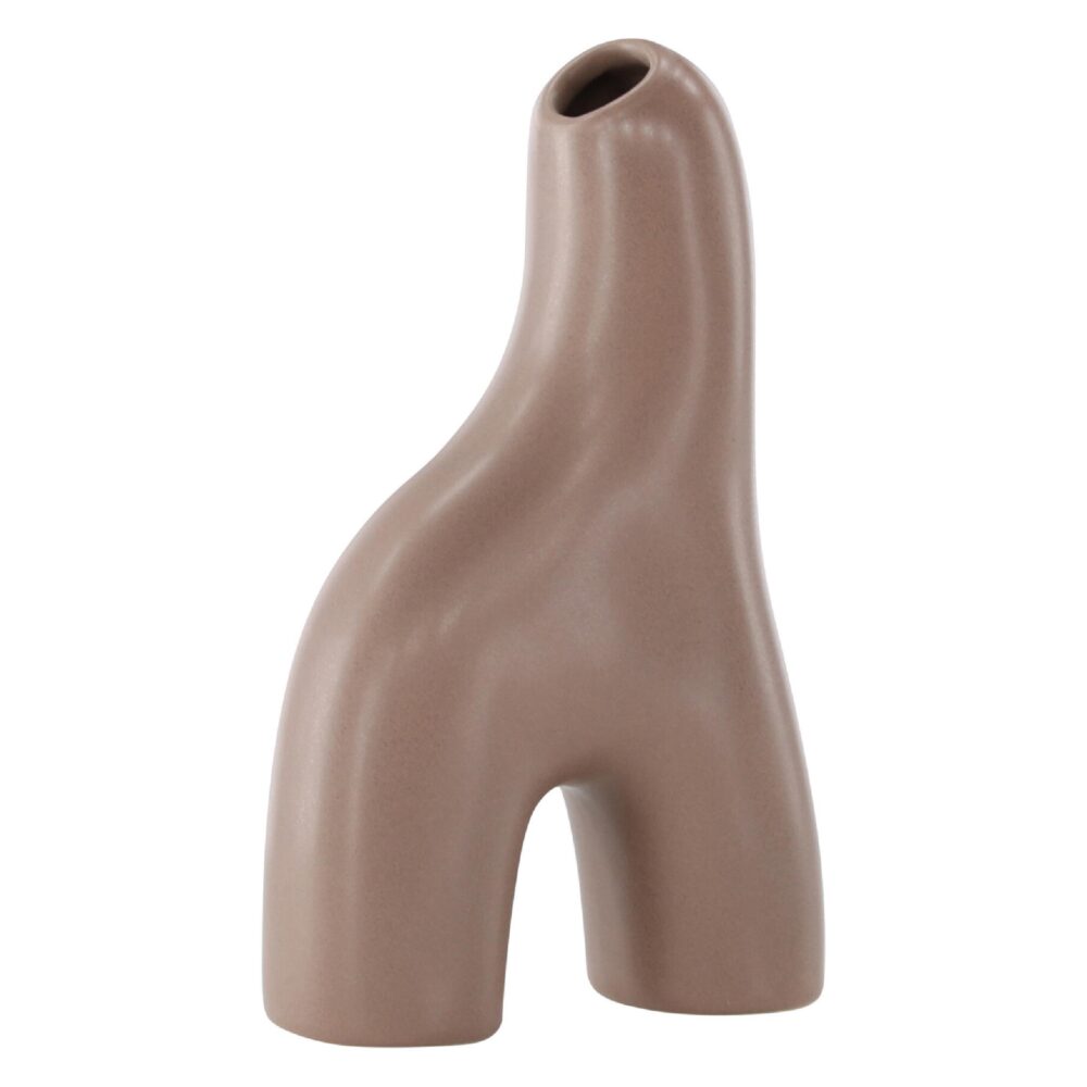 bruine keramische vaas 16 cm afbeelding 6