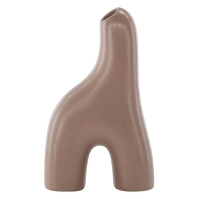 bruine keramische vaas 16 cm afbeelding 7