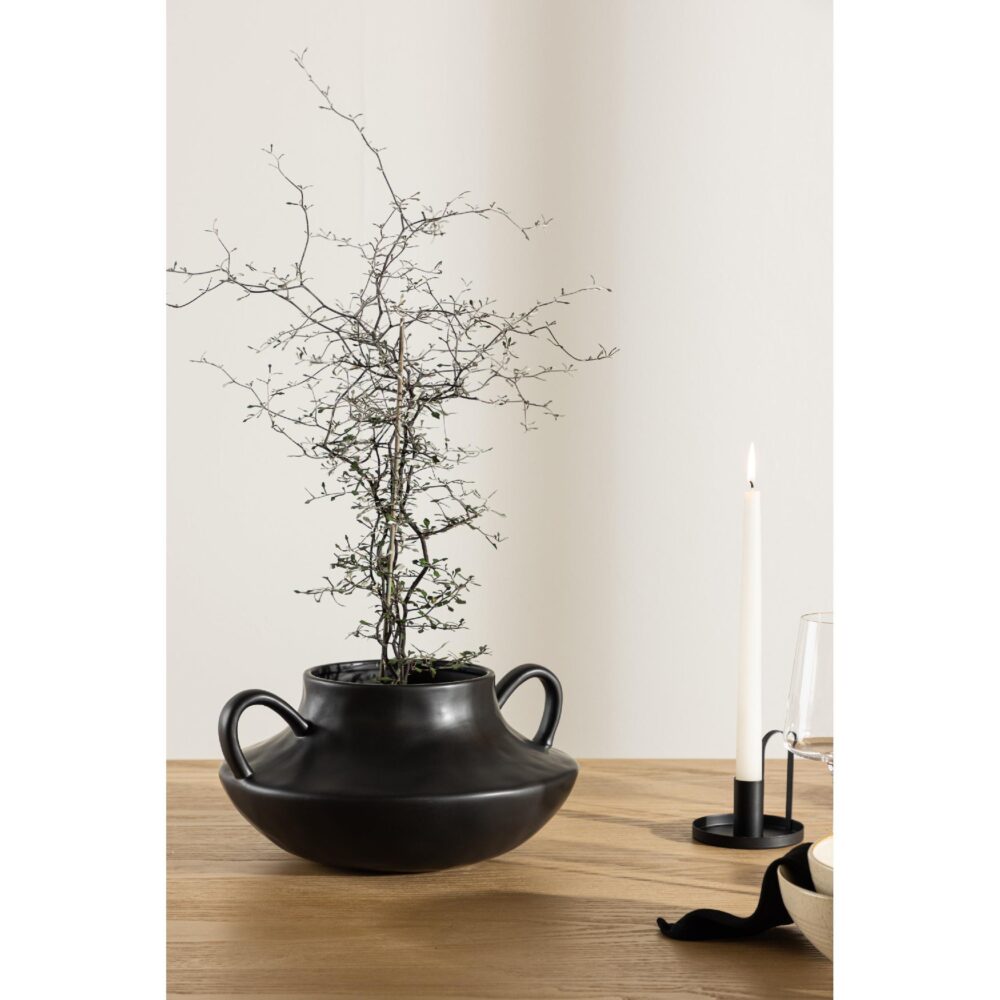 zwarte keramische bloempot afbeelding 2