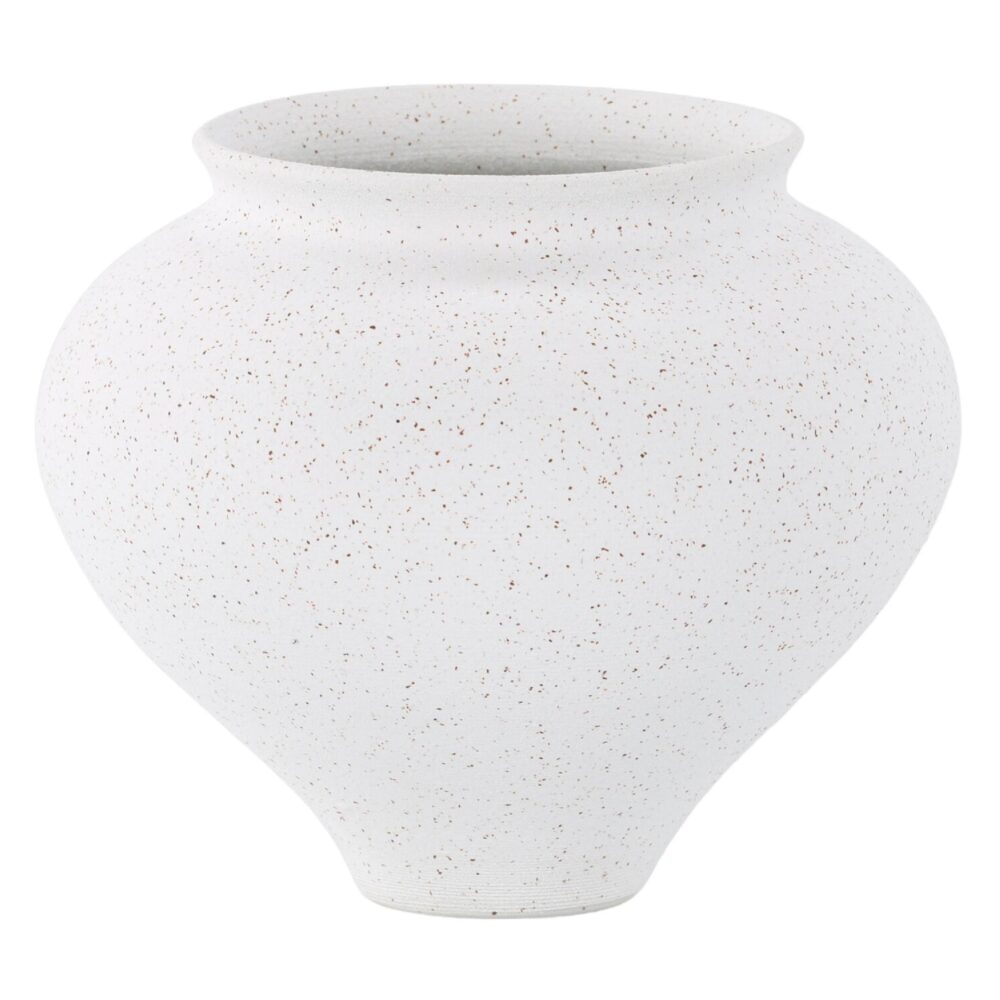 witte keramische vaas met zwarte stippen afbeelding 1