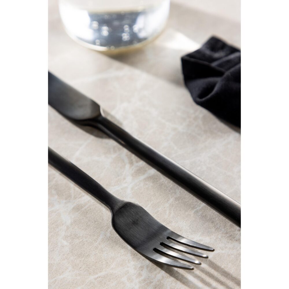 mat zwarte bestekset 24-delig afbeelding 3