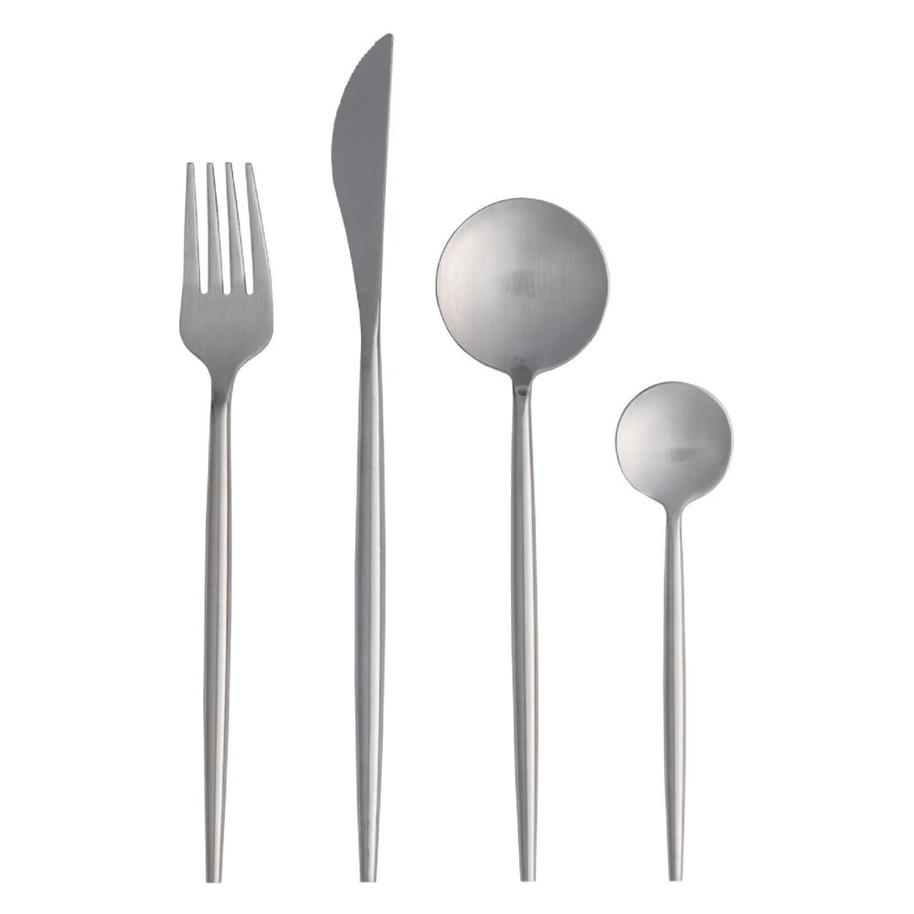 24-delige RVS zilveren bestekset afbeelding 1