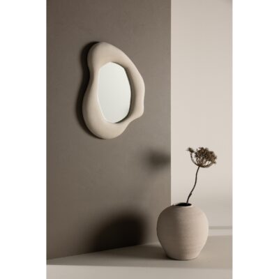 organische beige wandspiegel fluweel 49x70 afbeelding 8