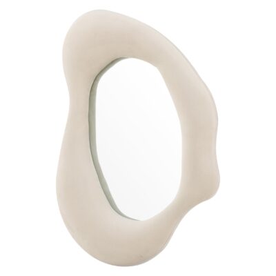 organische beige wandspiegel fluweel 49x70 afbeelding 2