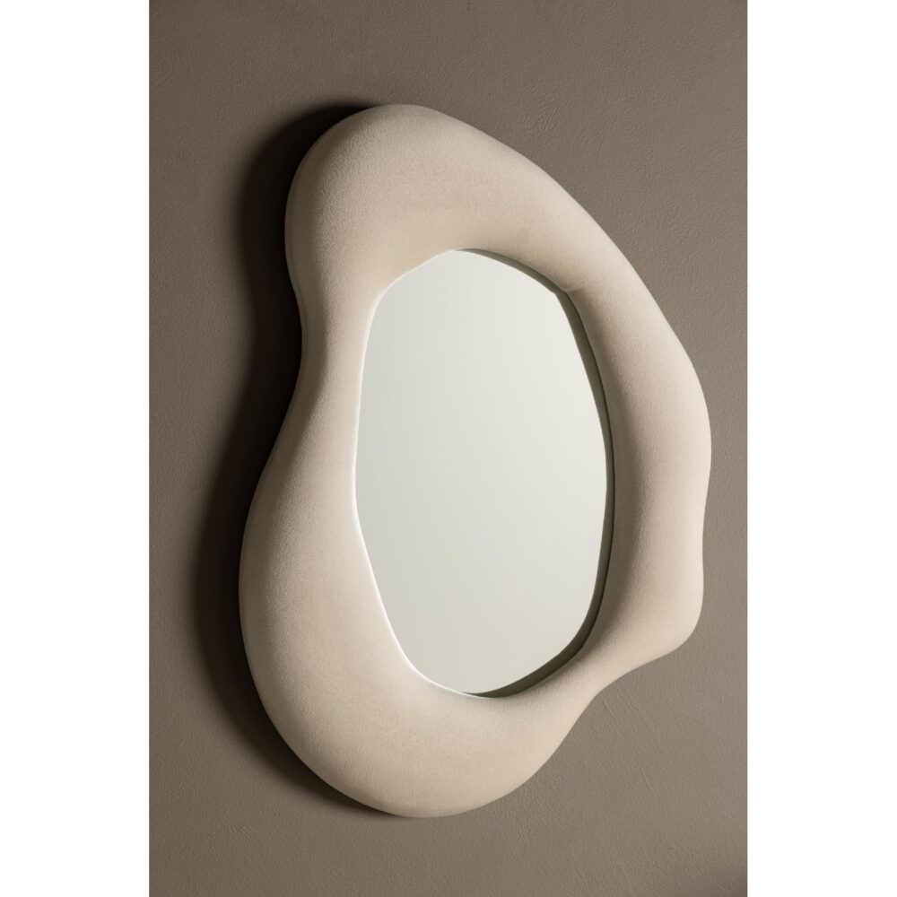 organische beige wandspiegel fluweel 49x70 afbeelding 9