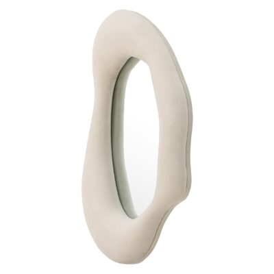 organische beige wandspiegel fluweel 49x70 afbeelding 3