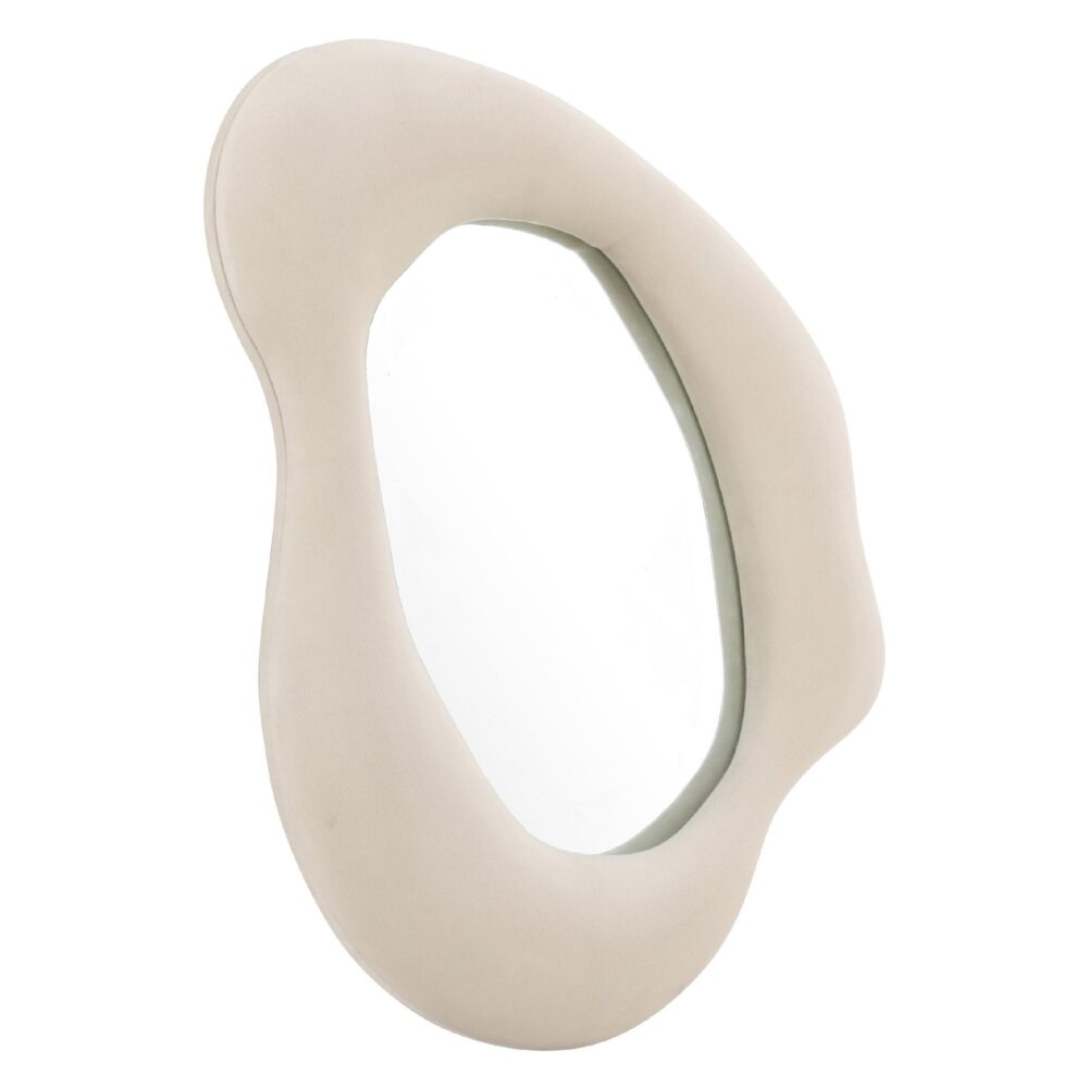 organische beige wandspiegel fluweel 49x70 afbeelding 7