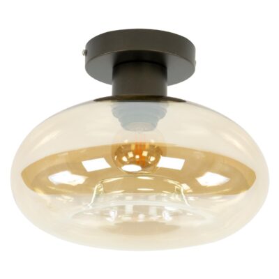 amber glazen plafondlamp Lume afbeelding 1