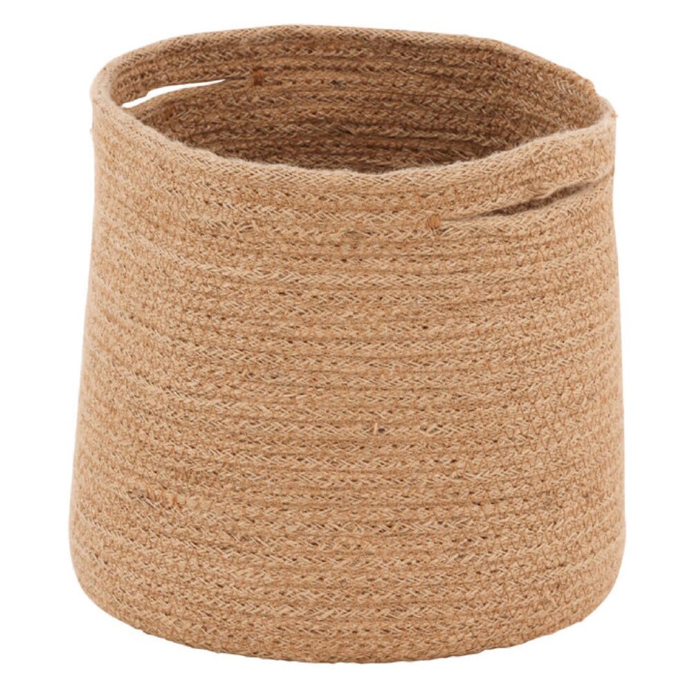 jute ronde opbergmand met handvatten afbeelding 2