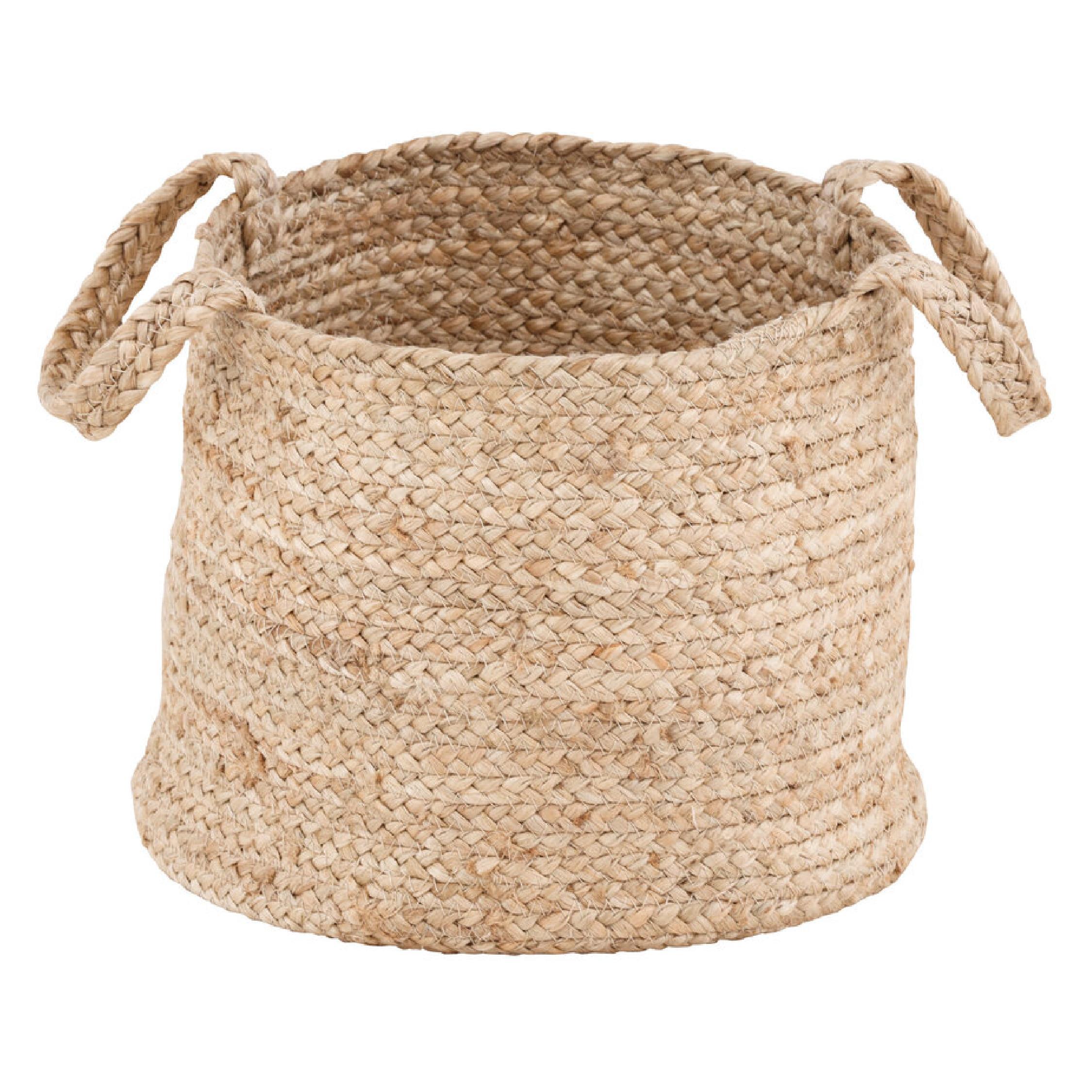 witte jute opbergmand rond afbeelding 1