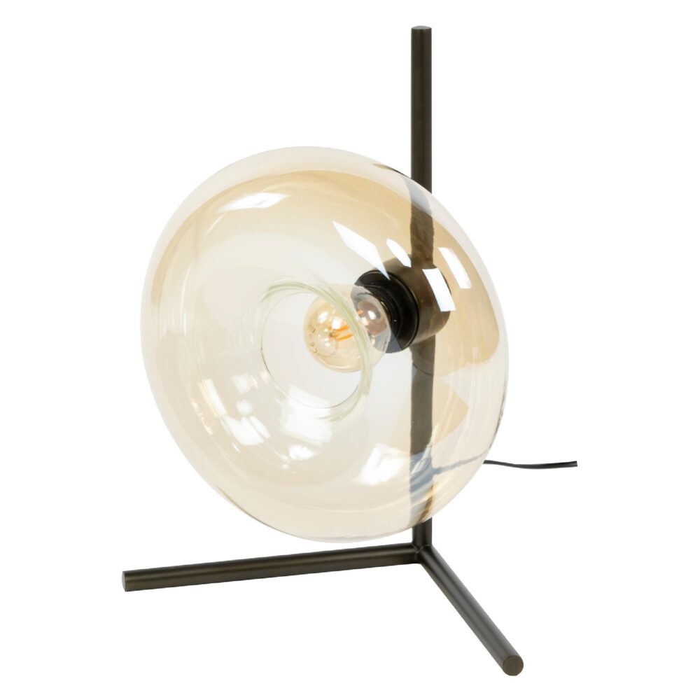 amber glazen tafellamp Lume afbeelding 1