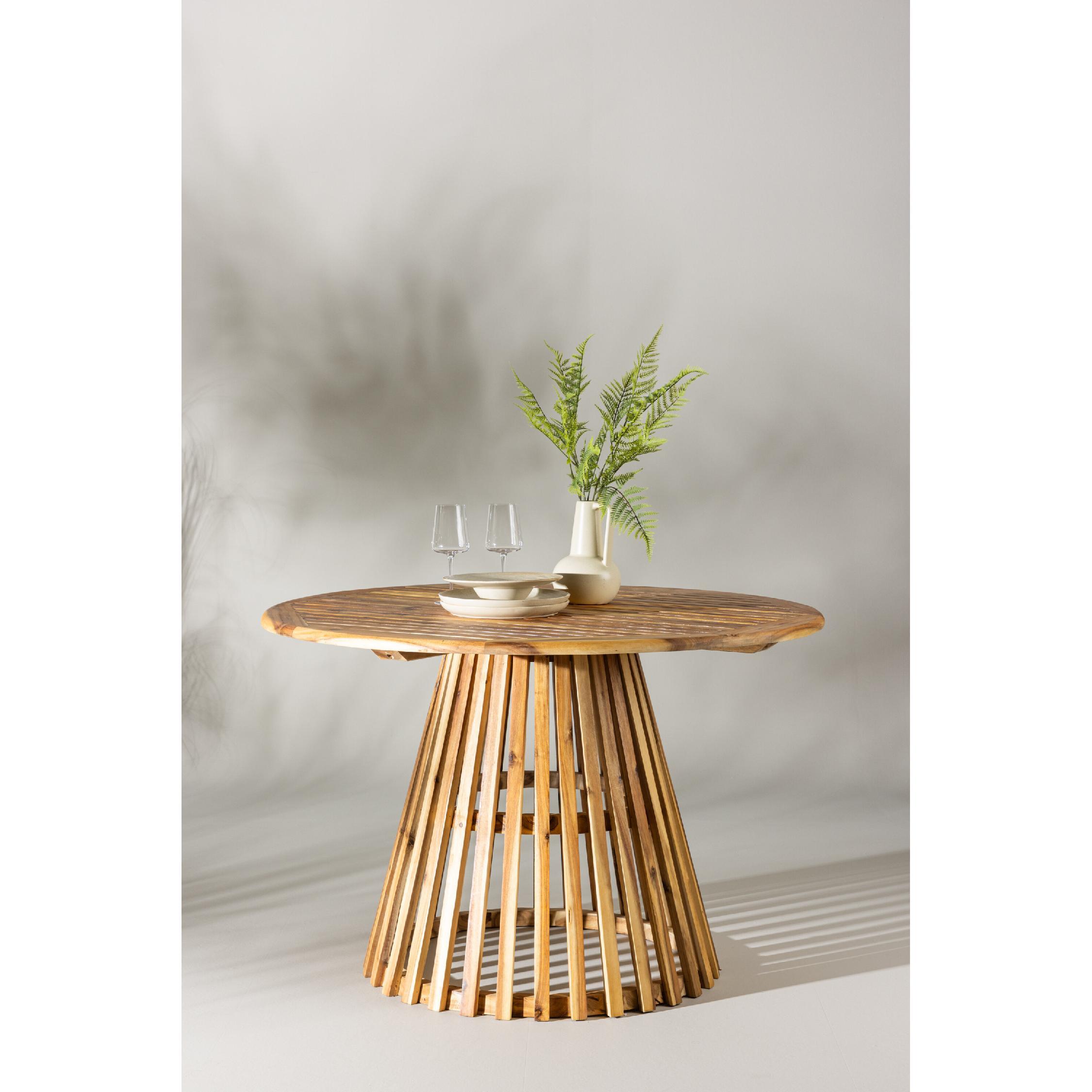 ronde acaciahouten tuintafel 120 cm afbeelding 5