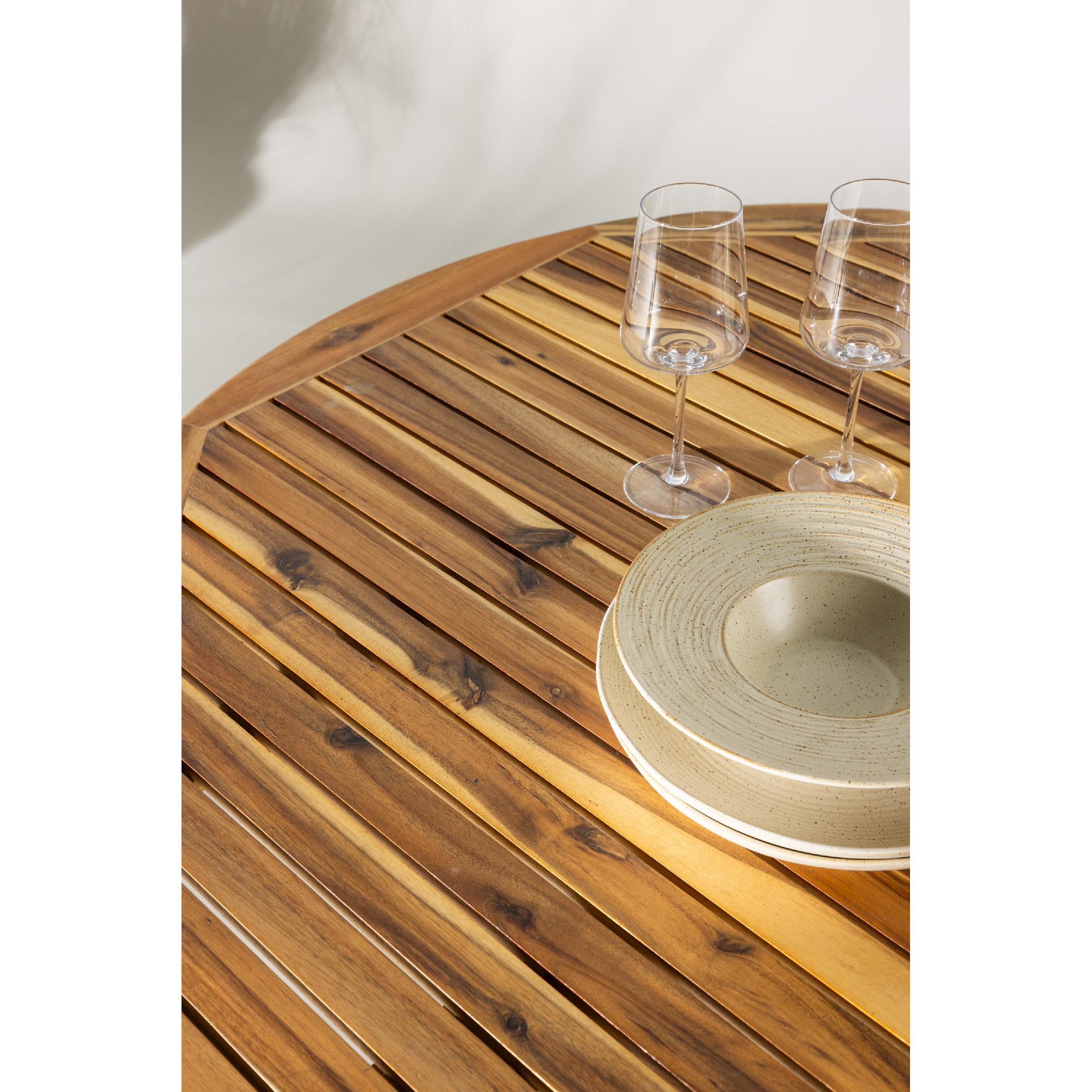 ronde acaciahouten tuintafel 120 cm afbeelding 4