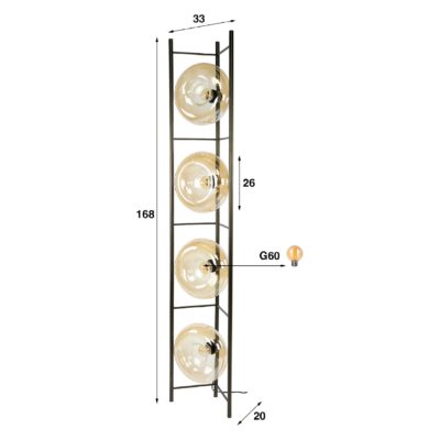 vloerlamp Lume amber glas afbeelding 2