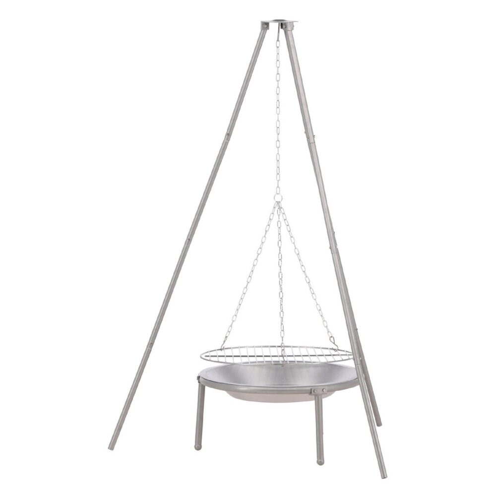 zilveren stalen vuurschaal voor tuin afbeelding 1