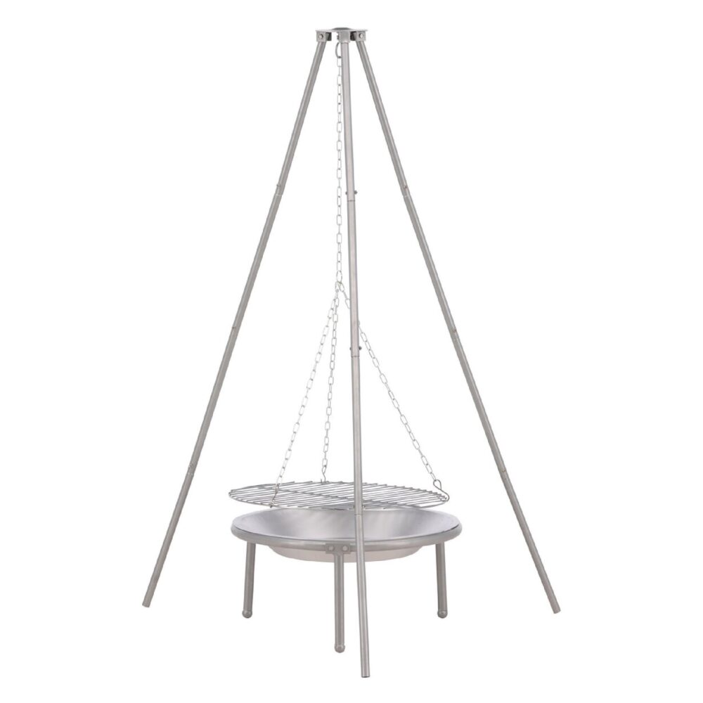 zilveren stalen vuurschaal voor tuin afbeelding 2