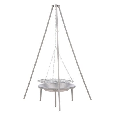 zilveren stalen vuurschaal voor tuin afbeelding 2