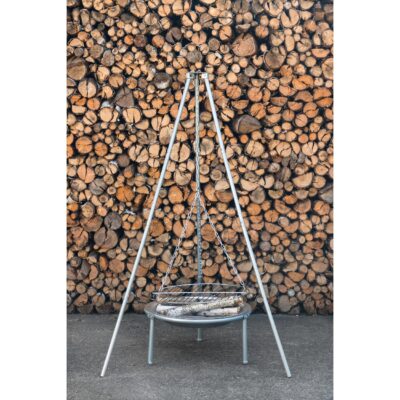 zilveren stalen vuurschaal voor tuin afbeelding 3