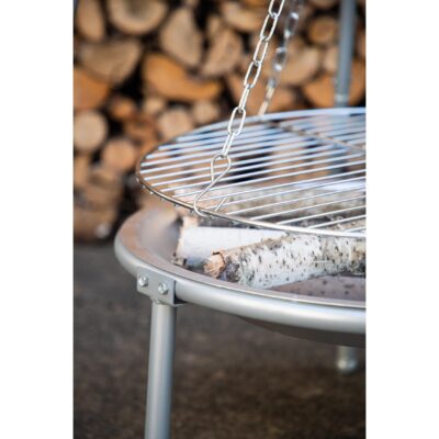 zilveren stalen vuurschaal voor tuin afbeelding 5