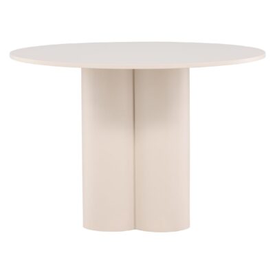 ronde beige eettafel 110 cm afbeelding 1