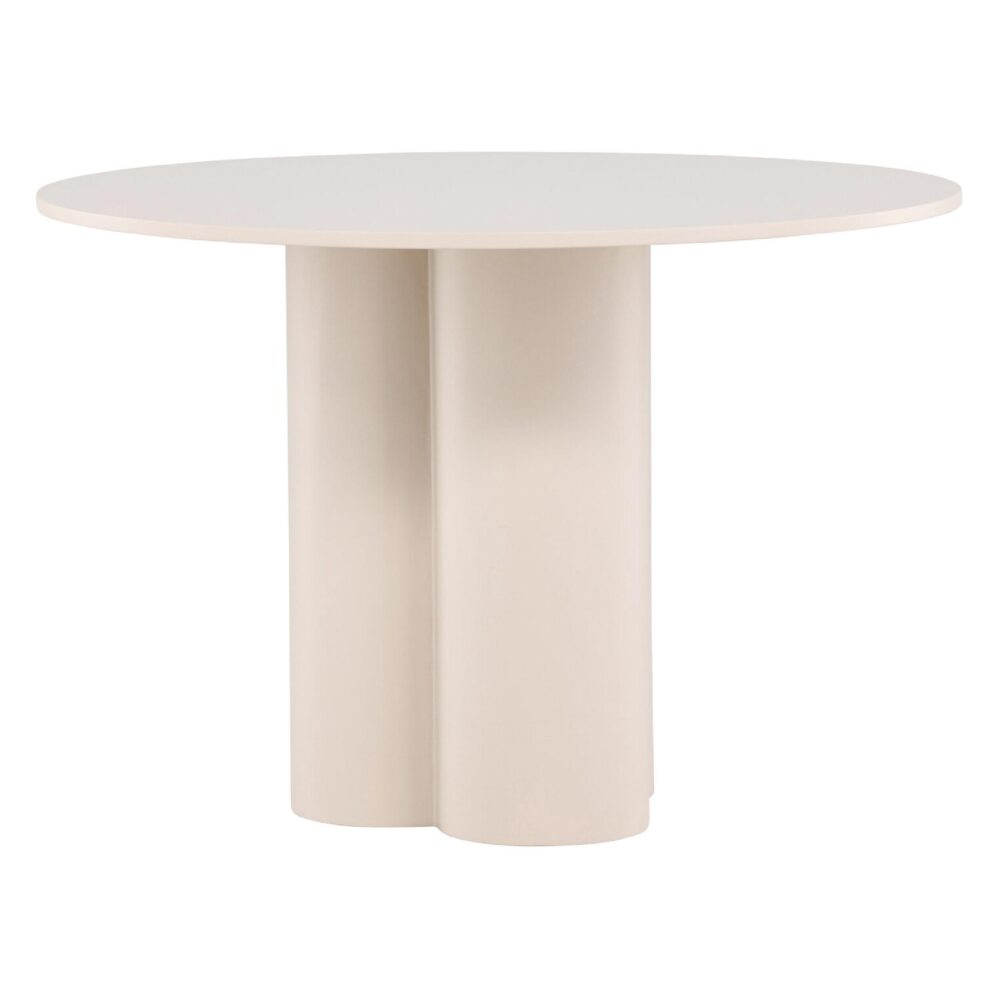 ronde beige eettafel 110 cm afbeelding 2