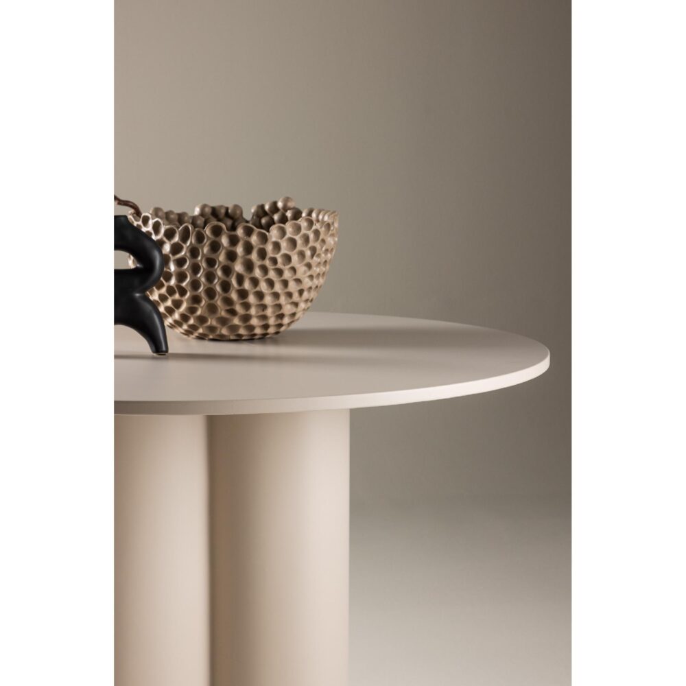 ronde beige eettafel 110 cm afbeelding 8